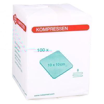 Mullkompressen 10x10 cm unsteril 8fach Nobamed
