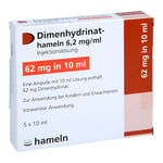 Dimenhydrinat-hameln 6,2 mg/ml Injektionslösung Produktbild 1
