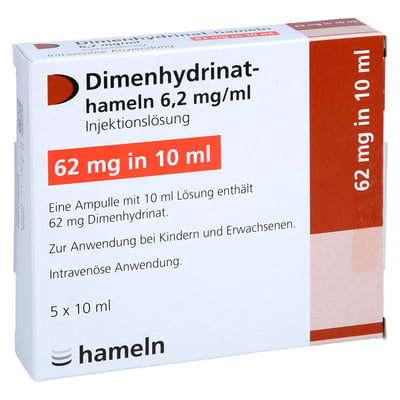 Dimenhydrinat-hameln 6,2 mg/ml Injektionslösung Produktbild 1