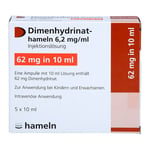 Dimenhydrinat-hameln 6,2 mg/ml Injektionslösung Produktbild 2