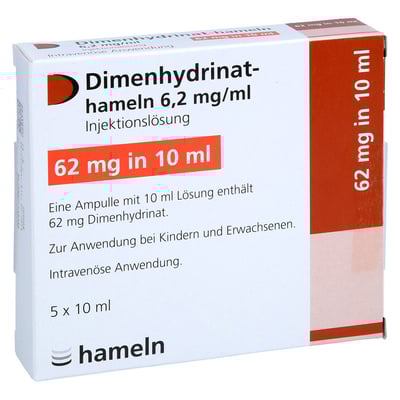 Dimenhydrinat-hameln 6.2mg/ml Injektionslösung