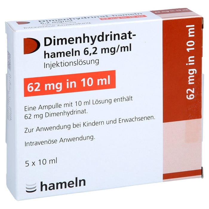 Dimenhydrinat-hameln 6.2mg/ml Injektionslösung