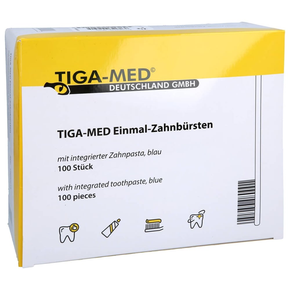 Einmal Zahnbürsten blau mit Pasta