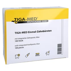 Einmal Zahnbürsten blau mit Pasta