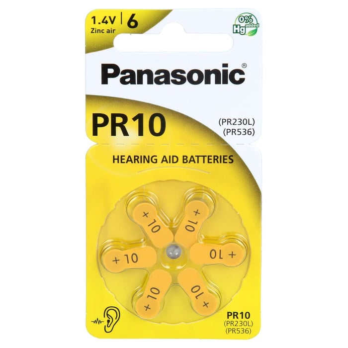 Batterie f. Hörgeräte Panasonic PR 10