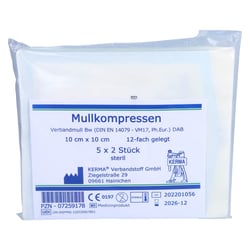 Mullkompressen 10x10 cm steril 12fach Bw