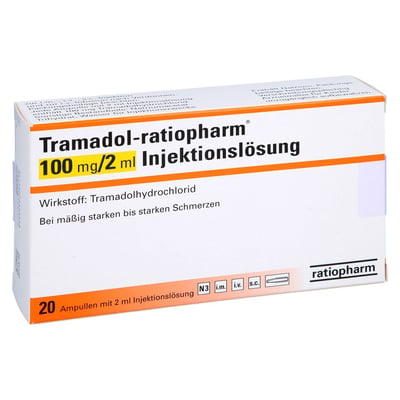 Tramadol-ratiopharm 100 mg/2 ml Injektionslösung Produktbild 1