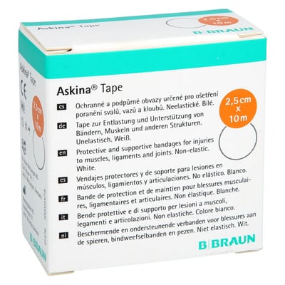 Askina Tape Pfl.unelast.2,5 cmx10 m weiß