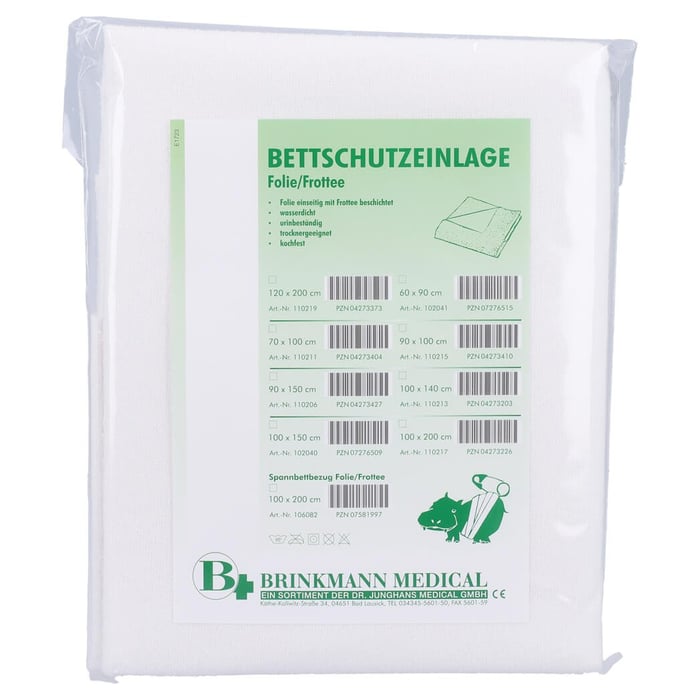 Bettschutzeinlage Folie/Frottee 100x150cm