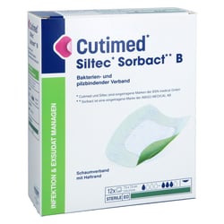 Cutimed Siltec Sorbact B 7,5x7,5 cm