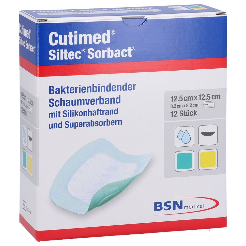Cutimed Siltec Sorbact B 12.5x12.5cm