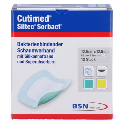 Cutimed Siltec Sorbact B 12.5x12.5cm