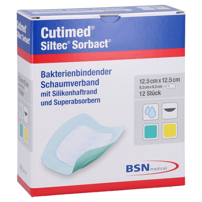 Cutimed Siltec Sorbact B 12.5x12.5cm