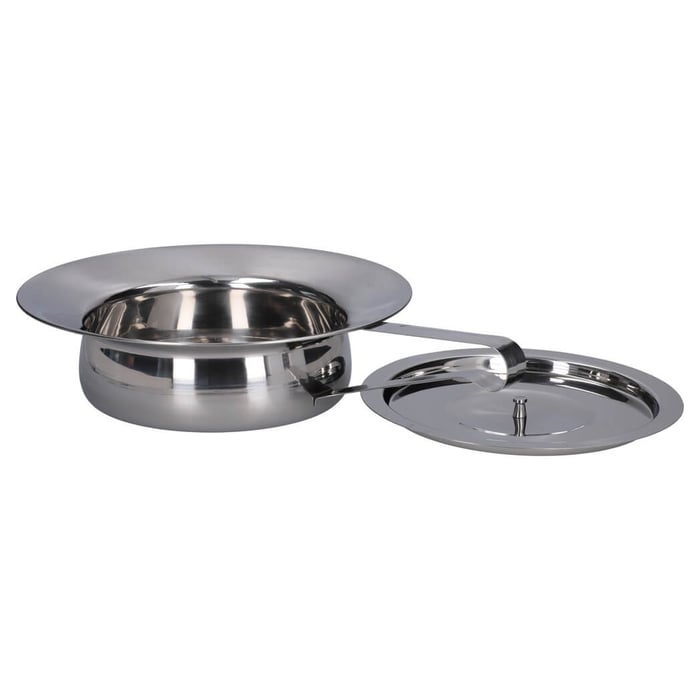 Stechbecken Edelstahl mit Griff und Deckel