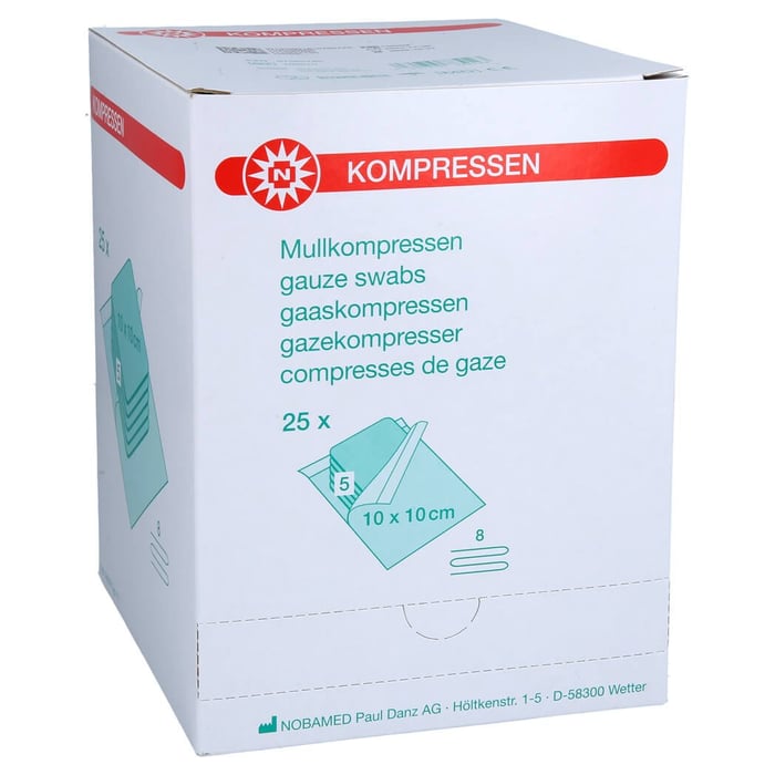 Mullkompressen 10x10cm 8f