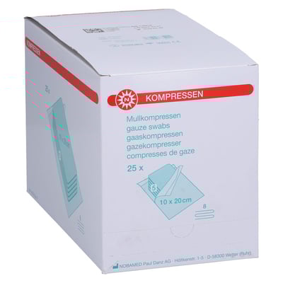 Mullkompressen 10x20 cm steril 8fach