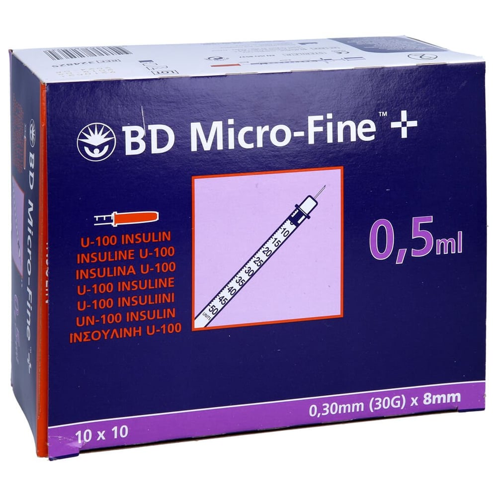 BD Micro-fine+ Insulinspr.0,5 ml U100 8 mm