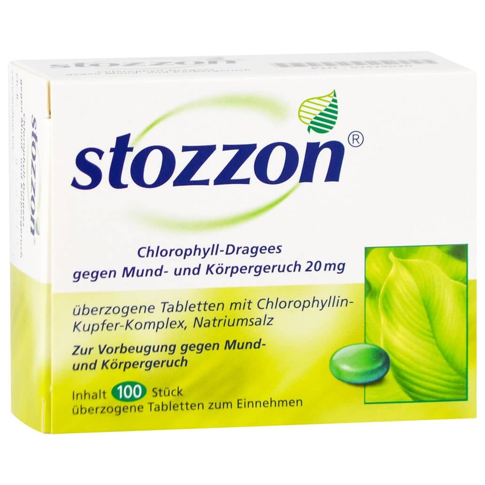 Stozzon Chlorophyll-Dragees gegen Mund- und Körpergeruch