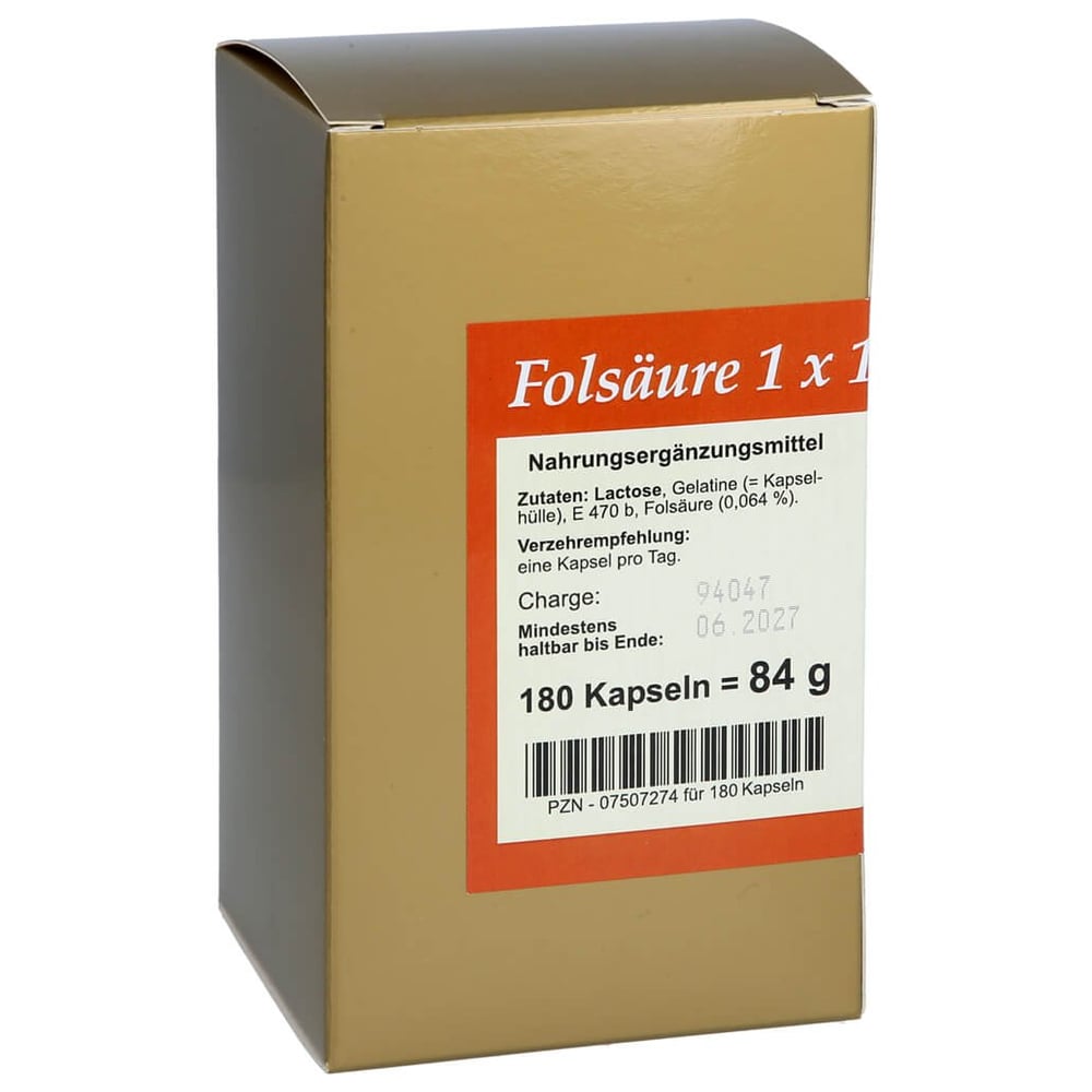 Folsäure 1 X 1 pro Tag