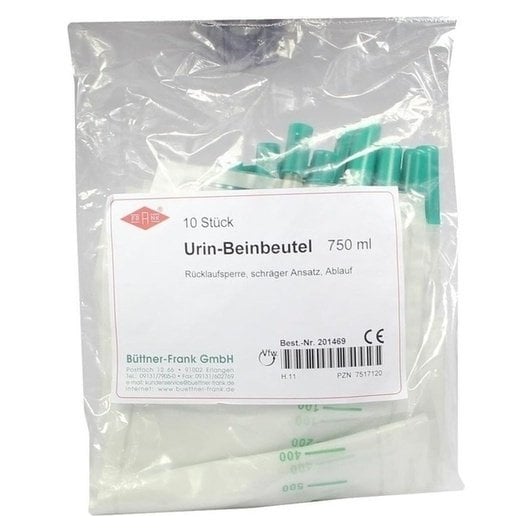 Urin Beinbeutel 750 ml Rückl.Sp.m.Abl.schr g