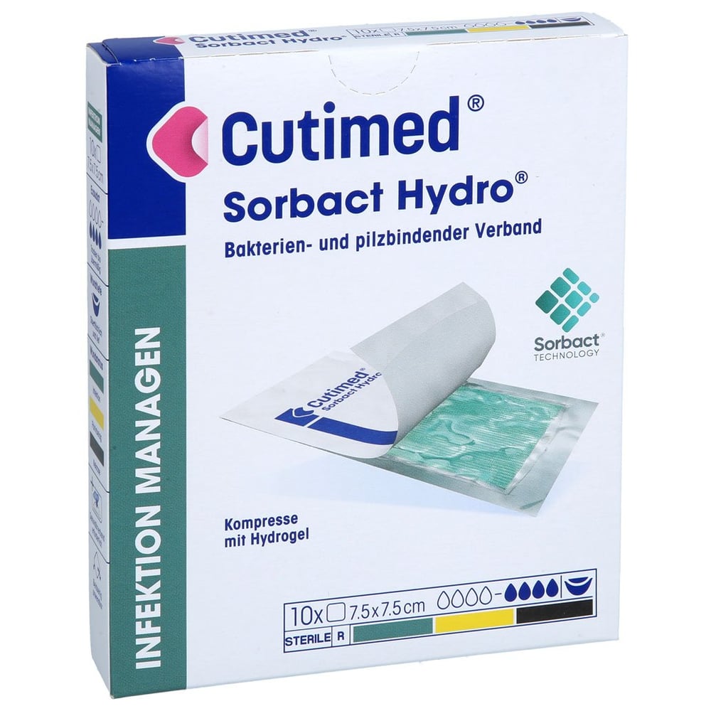 Cutimed Sorbact Gel Kompressen 7,5x7,5 cm