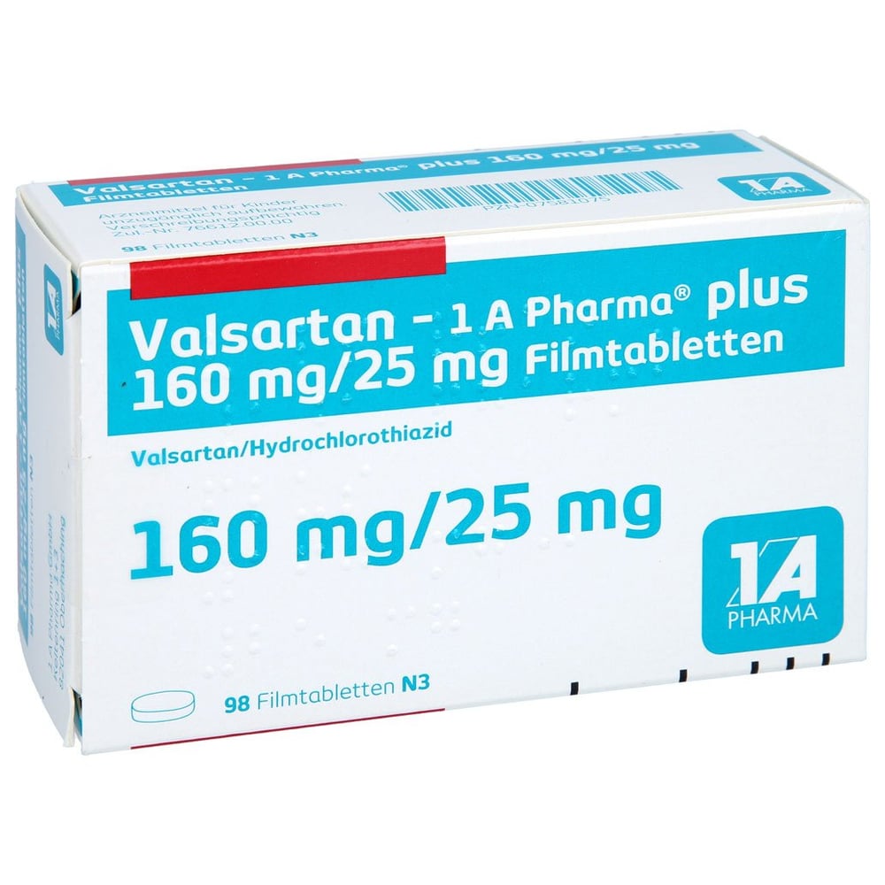 Valsartan - 1 A Pharma plus 160/25mg Filmtabl.