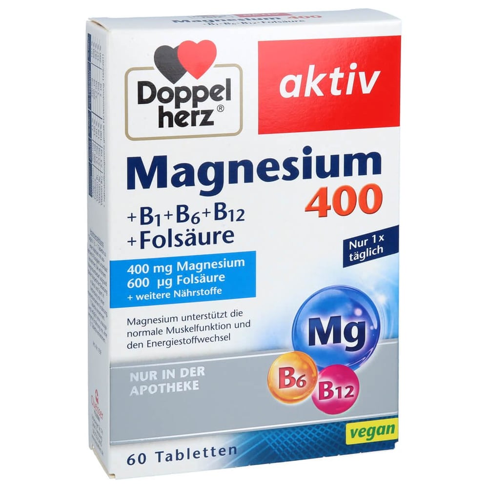 Doppelherz aktiv Magnesium 400 mg + B1 + B6 + B12 + Folsäure
