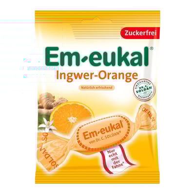 Em-eukal Bonbons Ingwer-Orange Bonbons zuckerfrei