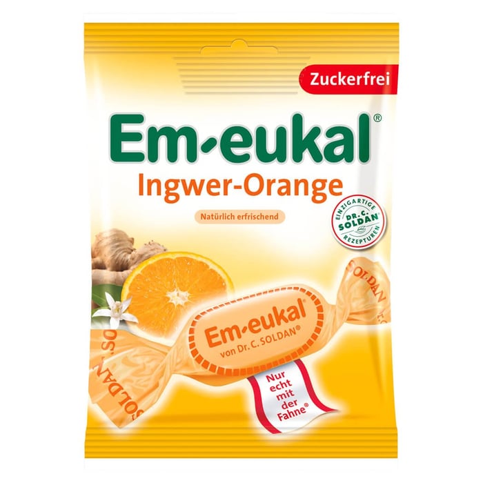 Em-eukal Bonbons Ingwer-Orange Bonbons zuckerfrei