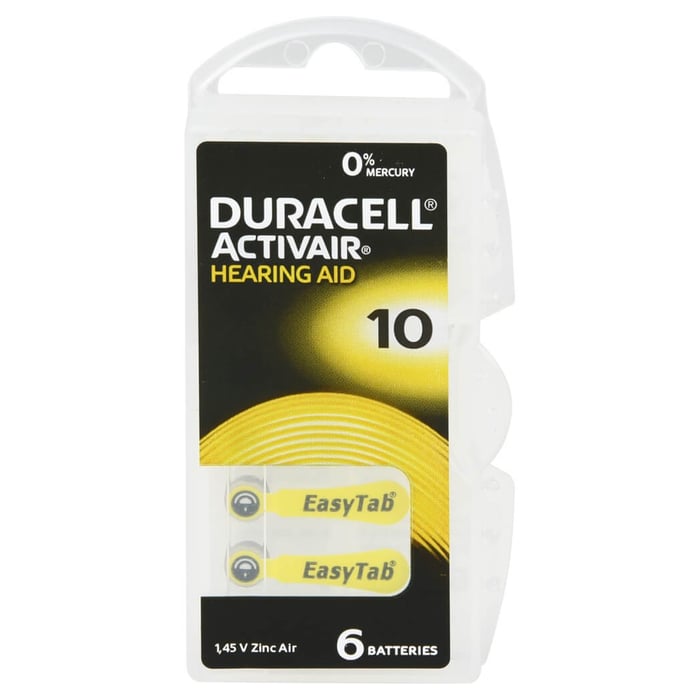 Batterie für Hörgeräte Duracell 10