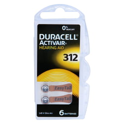 Batterie für Hörgeräte Duracell 312