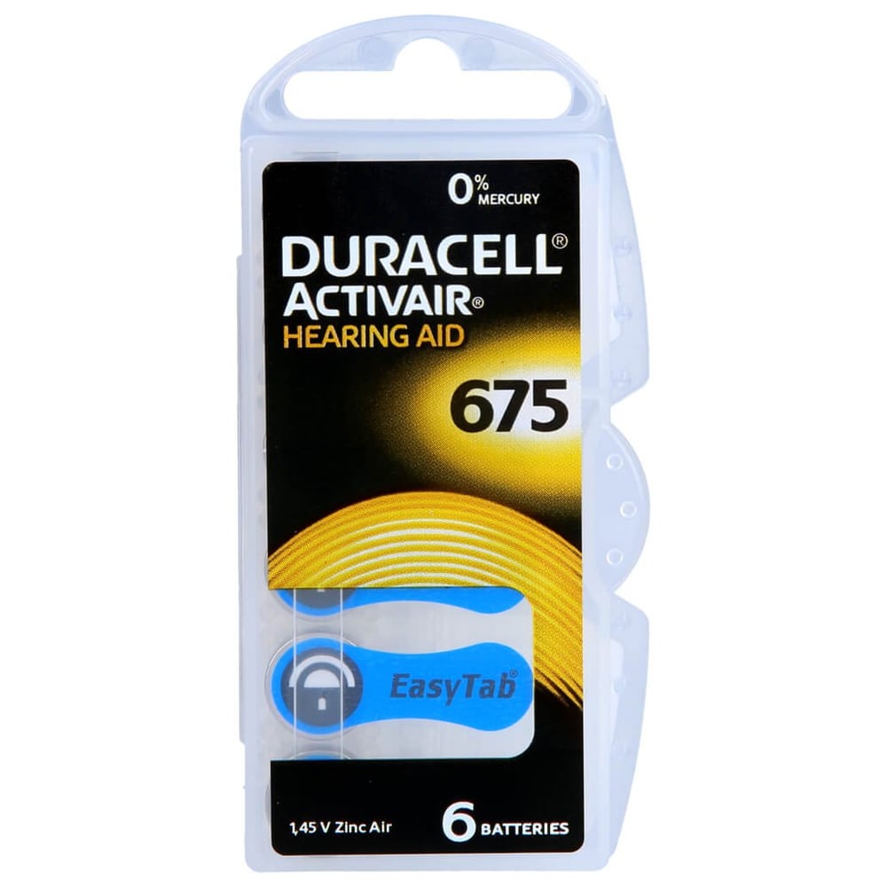 Batterie für Hörgeräte Duracell 675