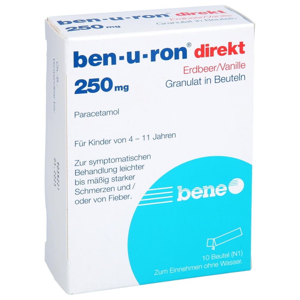 Ben-u-ron direkt Erdbeer/Vanille 250 mg