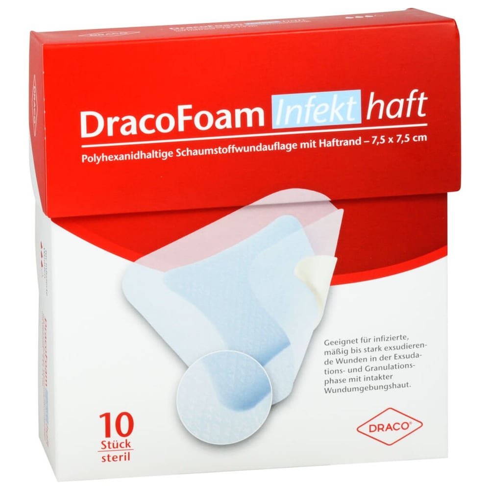Dracofoam Infekt haft Schaumst.Wundauf.7,5x7,5 cm
