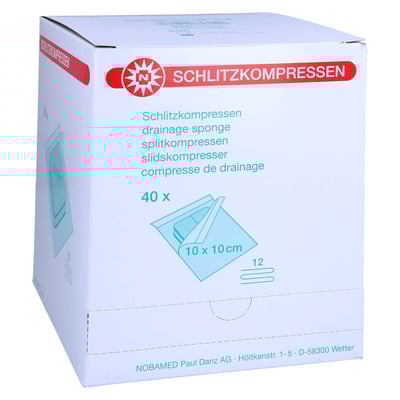 Schlitzkompressen Mull 10x10 cm steril 12fach