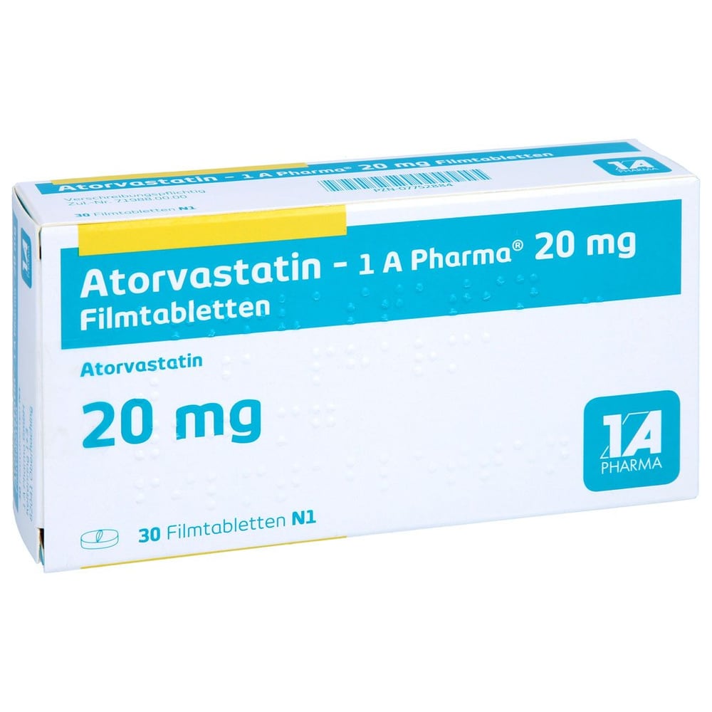 Atorvastatin - 1 A Pharma 20mg Filmtabletten