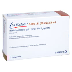 Clexane 8000 I.E. (80 mg)/0,8 ml Injektionslösung