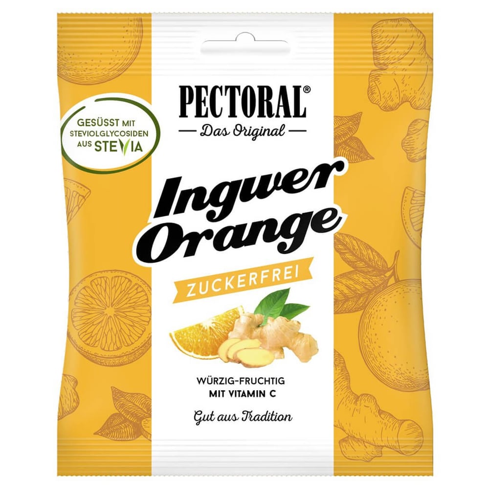 Pectoral Ingwer Orange Bonbons zuckerfrei