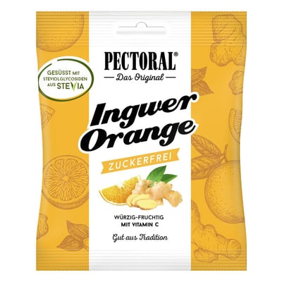Pectoral Ingwer Orange Bonbons zuckerfrei