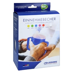 Einnehmebecher m. Griff u. Deckel 12 mm weiß