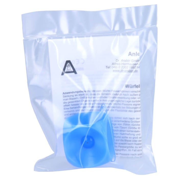 Arabin Würfelpessar mit Innenknopf Gr. 3