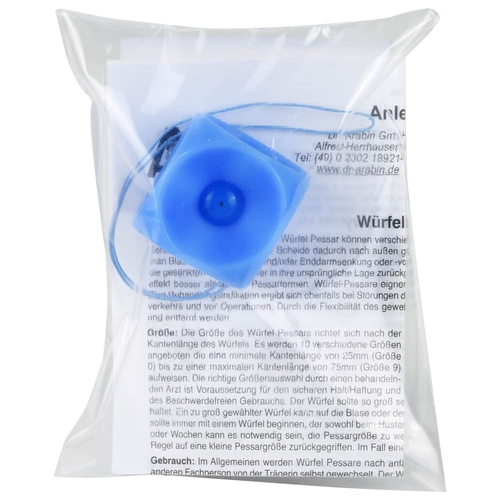 Arabin Würfelpessar mit Innenknopf Gr. 5