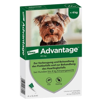 Advantage 40 mg Lösung Hunde bis 4 kg Produktbild 1
