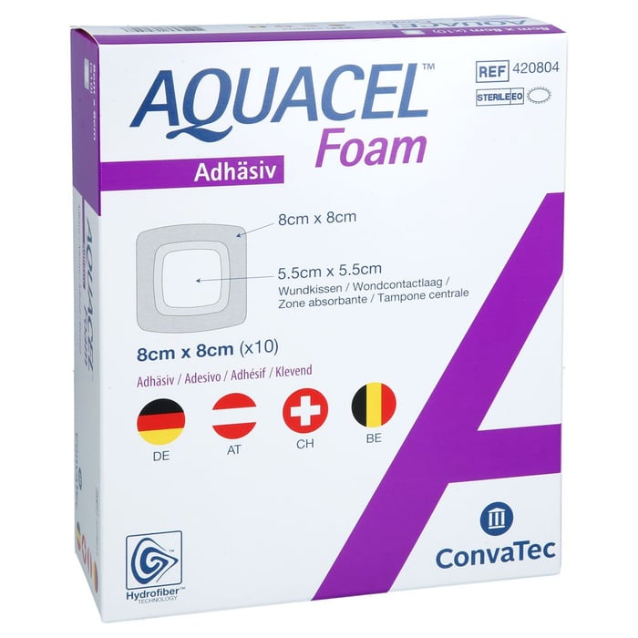 Aquacel Foam adh siv 8x8 cm Verband