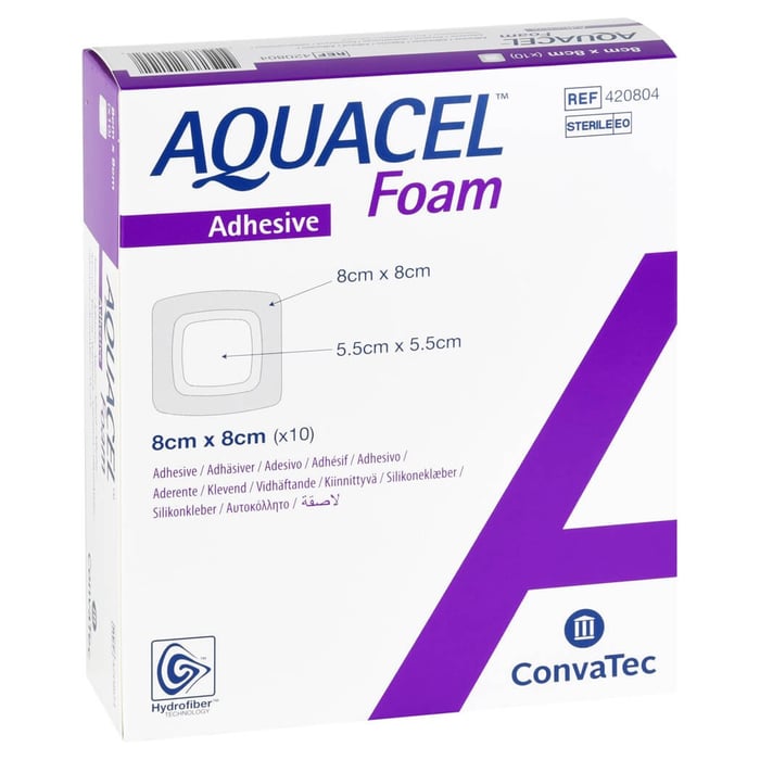 Aquacel Foam adh siv 8x8 cm Verband