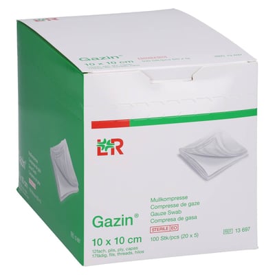 Gazin Kompresse 10x10 cm 12fach groß steril