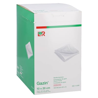 Gazin Kompresse 10x20 cm 12fach extra groß steril