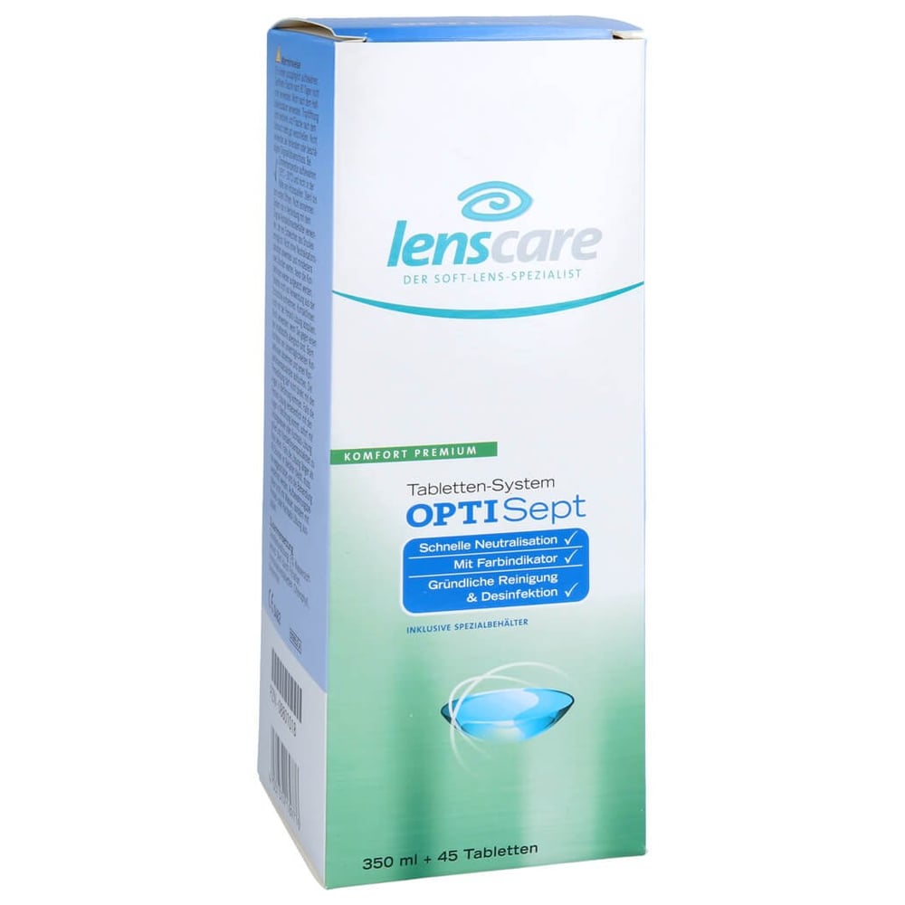 Lenscare OptiSept 350ml + 45 Tabl. + 1 Beh