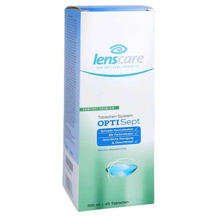 Lenscare OptiSept 350ml + 45 Tabl. + 1 Beh