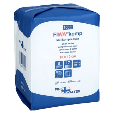 Mullkompressen 10x10cm unsteril 8-fach Fink & Walter